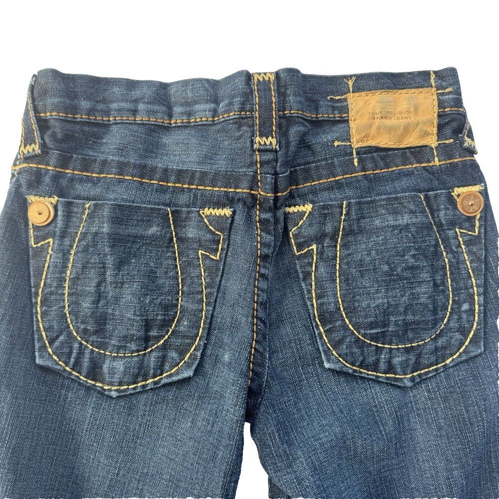 True Religion Jeans Gold Stitching Girls 10 Dark Wash Straight Leg